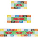 vidaXL - 3-delige Wandplankenset - Kleurrijk - Massief Mangohout