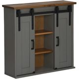 vidaXL - Hangkast - HALDEN - 2 - schuifdeurenx22,5x70 - cm - grenenhout - grijs