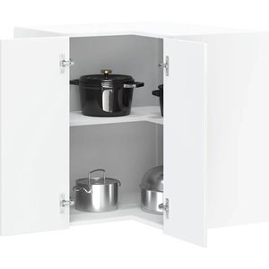 vidaXL - Lucca - Keukenwandhoekkast - Hoogglans Wit - Bewerk Hout