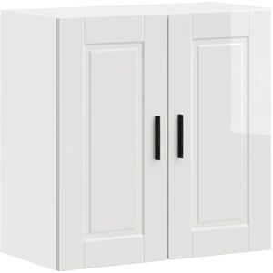 vidaXL - Keukenwandkast - Porto - bewerkt - hout - hoogglans - wit