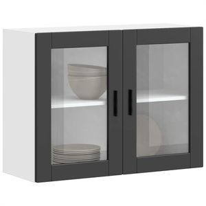 vidaXL - Porto - Keukenwandkast - Zwart - Bewerk Hout
