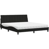 Vidaxl - Bett mit Matratze Schwarz 180x200 cm Stoff