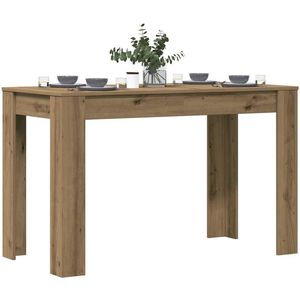 vidaXL - Eettafel - Bewerkte Hout - Eikenkleur - 120x60x76 cm