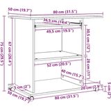 vidaXL Computerbureau - Bewerkt Hout - Eikenkleur - Ruimtebesparend