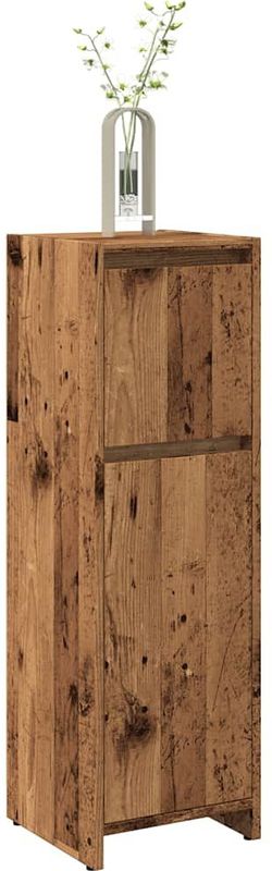vidaXL - Badkamerkast - 30x30x95 - cm - bewerkt - hout - oud - houtkleurig