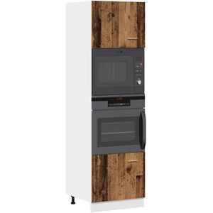 vidaXL - Magnetronkast Lyon - Hout - Oud Houtkleurig - 4 Schappen