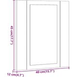 vidaXL Badkamerspiegelkast LED 40x12x45 bewerkt hout artisan eiken