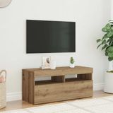 Vidaxl - TV-Schrank mit LED-Leuchten Artisan-Eiche 90x35x40 cm