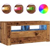 Vidaxl - TV-Schrank mit LED-Leuchten Altholz-Optik 90x35x40 cm