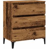 vidaXL Dressoir 60x35x70 cm bewerkt hout oud houtkleurig