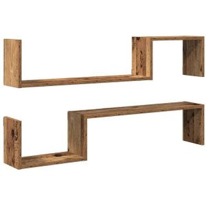 Wandregale 2 Stk. Altholz-Optik 100x15x20 cm Holzwerkstoff vidaXL