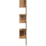 vidaXL Wand-Eckregal Altholz-Optik 20x20x127,5 cm Holzwerkstoff