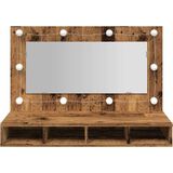 Vidaxl - Spiegelschrank mit led Altholz 90x31,5x62 cm