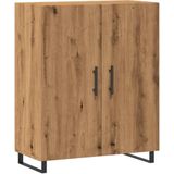 vidaXL - Dressoir,5x34x90 - cm - bewerkt - hout - artisanaal - eikenkleur