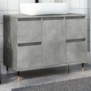vidaXL Badkamerkast 80x33x60 cm bewerkt hout betongrijs