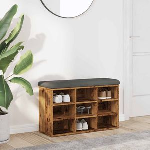 vidaXL - Schoenenbank - 82x32x50 - cm - bewerkt - hout - oud - houtkleurig