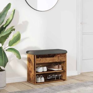 vidaXL - Schoenenbankx32x50 - cm - bewerkt - hout - oud - houtkleurig