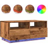 vidaXL Salontafel met LED-verlichting 90x49x40 cm oud houtkleurig