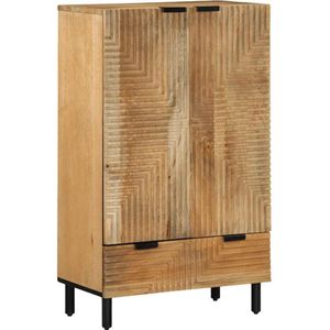 vidaXL Hoge kast 60x33x100 cm massief mango bruin
