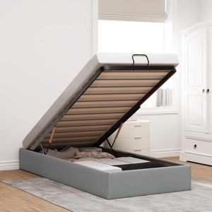 vidaXL Bedframe zonder matras 90x190 cm stof lichtgrijs