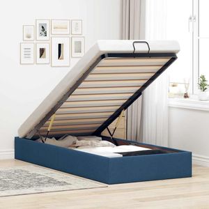 vidaXL - Bedframe - zonder - matrasx200 - cm - stof - blauw