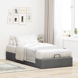 vidaXL Bedframe zonder matras 100x200 cm stof donkergrijs