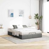vidaXL - Bedframe - zonder - matrasx200 - cm - stof - donkergrijs