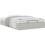 vidaXL - Bedframe - zonder - matrasx190 - cm - fluweel - lichtgrijs