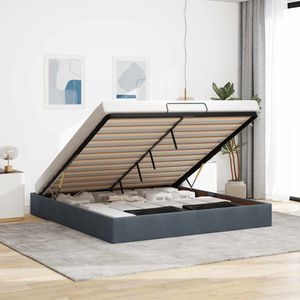vidaXL - Ottoman - bedframe - zonder - matras - 160x200 - cm - fluweel - donkergrijs