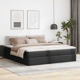 Vidaxl - Ottoman-Bett mit Matratze Schwarz 180x200 cm Kunstleder