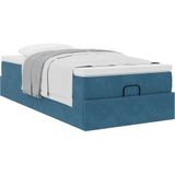 vidaXL Ottoman-Bett mit Matratze Dunkelblau 90x200 cm Samt