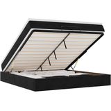 Vidaxl - Ottoman-Bett mit Matratze Schwarz 160x200 cm Samt
