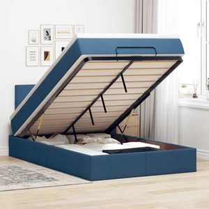 vidaXL Bed - Blauw - Stof - Inclusief Matras 120x200 cm
