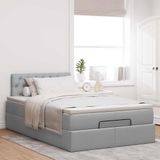 vidaXL Bed met matras 120x200 cm stof lichtgrijs