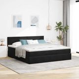 vidaXL Ottoman-Bett mit Matratze Schwarz 160x200 cm Samt