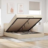 Vidaxl - Ottoman-Bett mit Matratze & LEDs Creme 160x200 cm Stoff