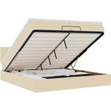 Vidaxl - Ottoman-Bett mit Matratzen & LEDs Creme 200x200 cm Stoff