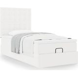 vidaXL Ottomaanse bed met matras 90x200cm kunstleer wit