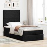 vidaXL Bed met matras 100x200 cm stof zwart