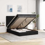 Vidaxl - Ottoman-Bett mit Matratze Schwarz 140x200 cm Stoff