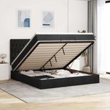 Vidaxl - Ottoman-Bett mit Matratze Schwarz 160x200 cm Stoff