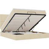 Vidaxl - Ottoman-Bett mit Matratzen & LEDs Creme 200x200 cm Stoff