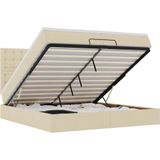 Vidaxl - Ottoman-Bett mit Matratzen & LEDs Creme 200x200 cm Stoff