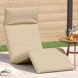 vidaXL - Ligstoel - inklapbaar - 175x54x8,5 - cm - Oxford - stof - beige