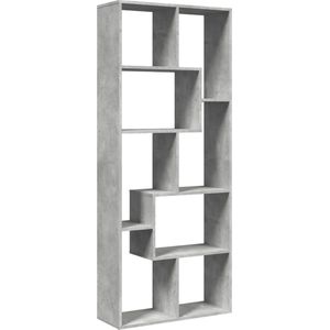 vidaXL Kamerscherm - Boekenkast - Betongrijs - Bewerkt Hout
