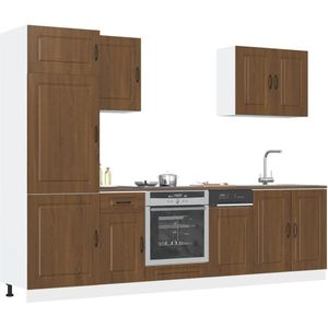 vidaXL 7-delige Keukenkastenset Kalmar bewerkt hout bruin eikenkleur