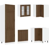 Vidaxl - 14tlg. Küchenschrank-Set Lucca Braun Eichen-Optik Holzwerkstoff