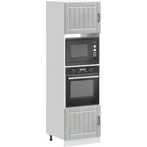 vidaXL - Lucca - Ovenkasten - Betongrijs - Bewerkt Hout - 2 Stuks