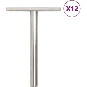 vidaXL - Zwevende - plankdragers - 12st - onzichtbaar - Ø10x100 - mm - koolstofstaal