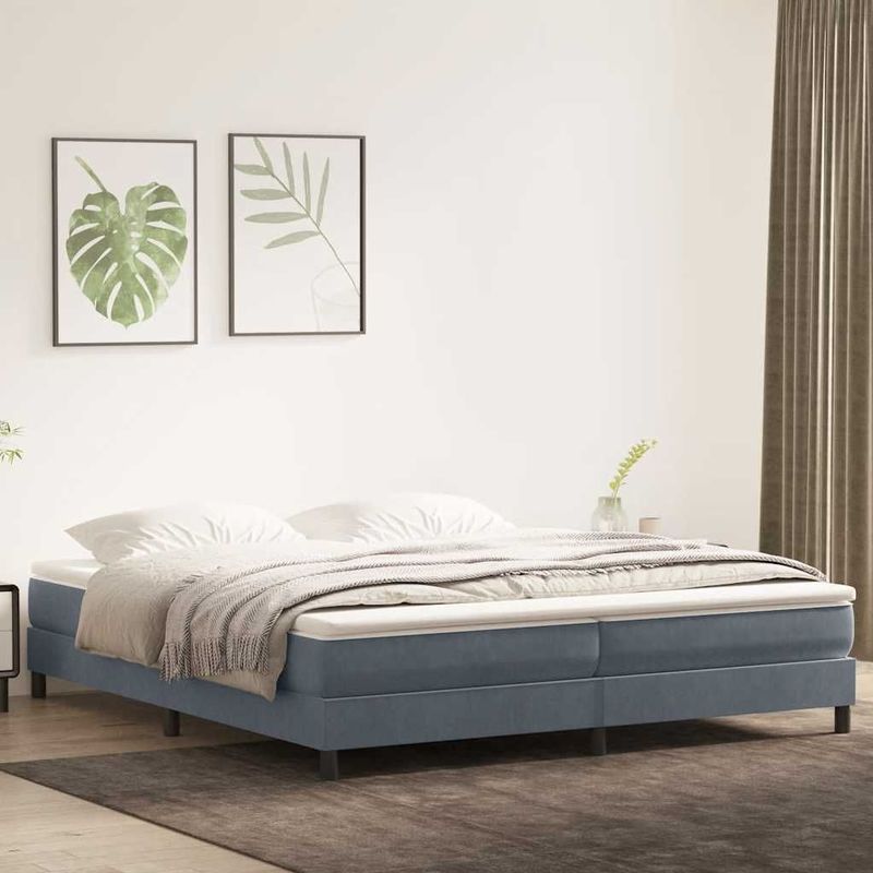 Vidaxl - Boxspringbett ohne Matratze Dunkelgrau 200x210 cm Samt